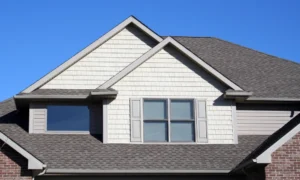 top of home with gray asphalt roof